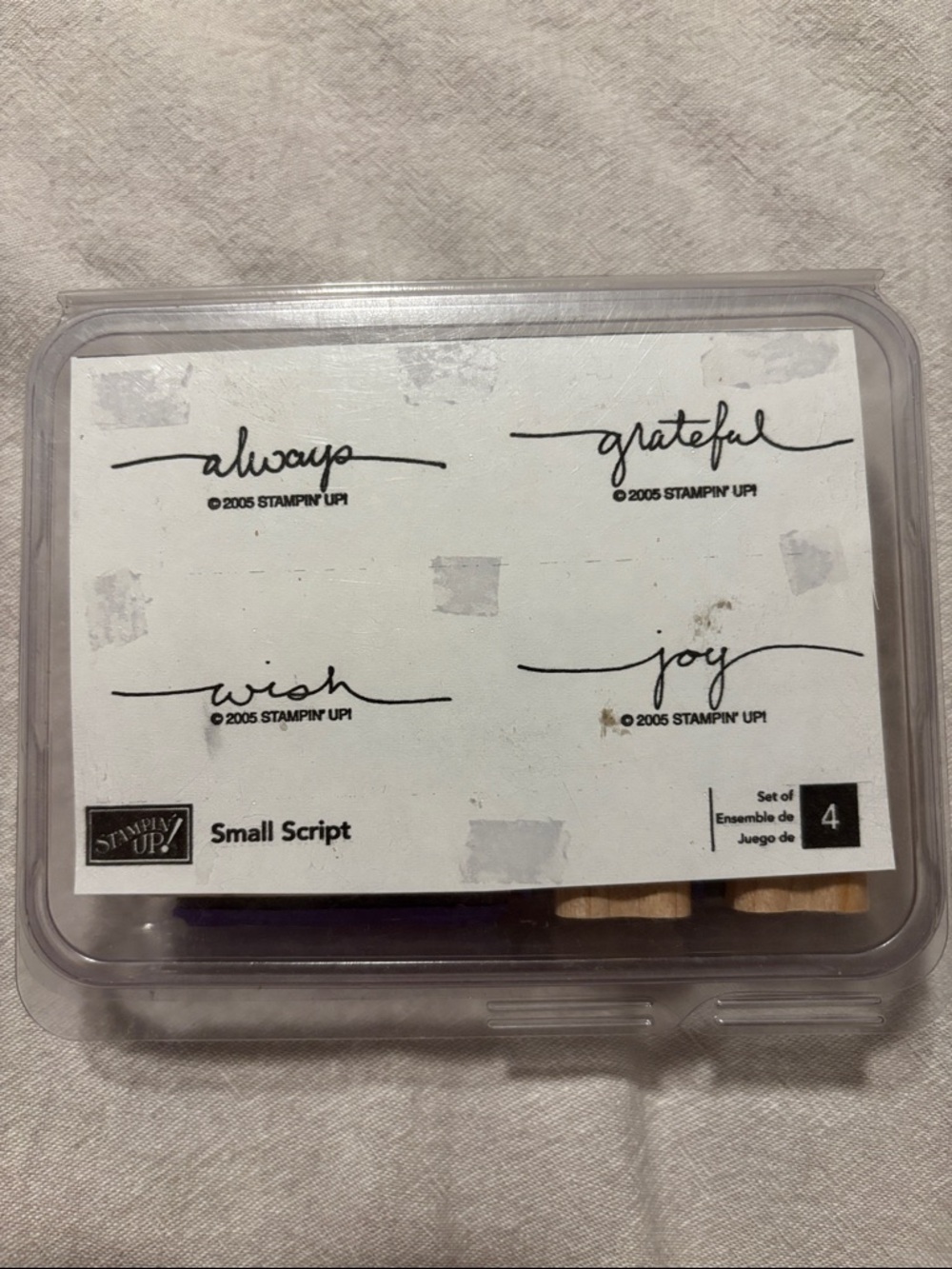 Stampin' Up! Small Script Wooden Sentiment Stamp Set